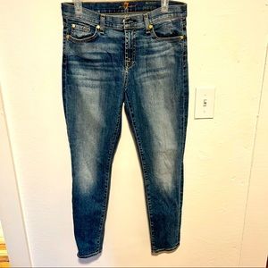 Seven for all man kind ankle skinny darkwash stretch